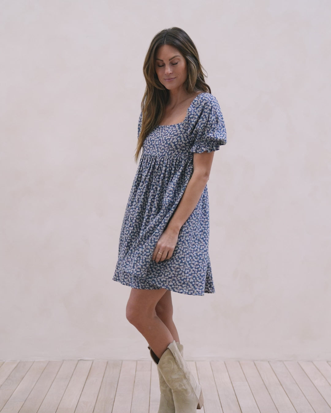 Naomi Dress | Blue Floral