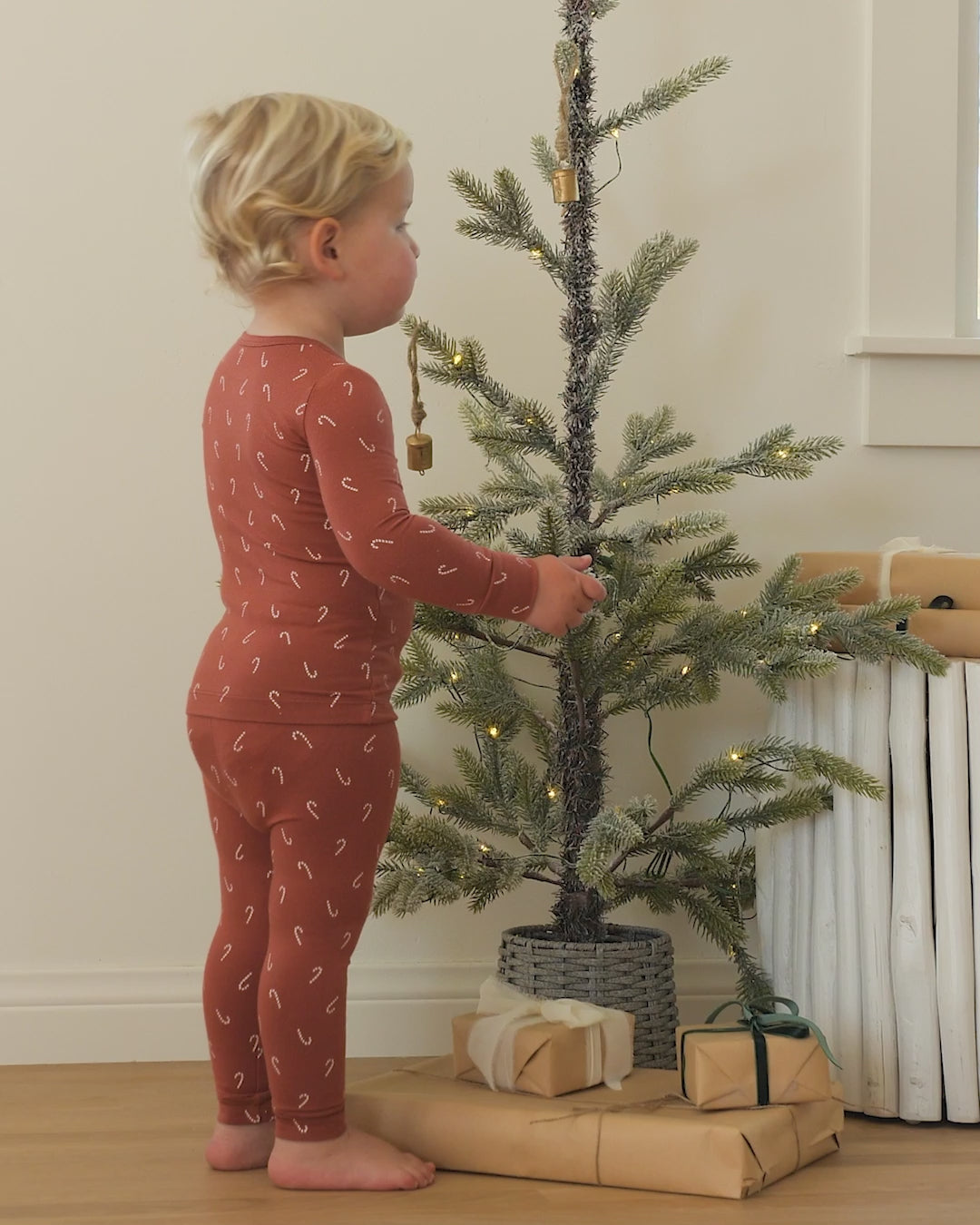 Conjunto de pijama de bambú || bastones de caramelo