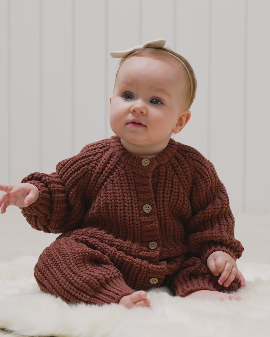 Quincy Mae Chunky Knit Jumpsuit sale 2-3y