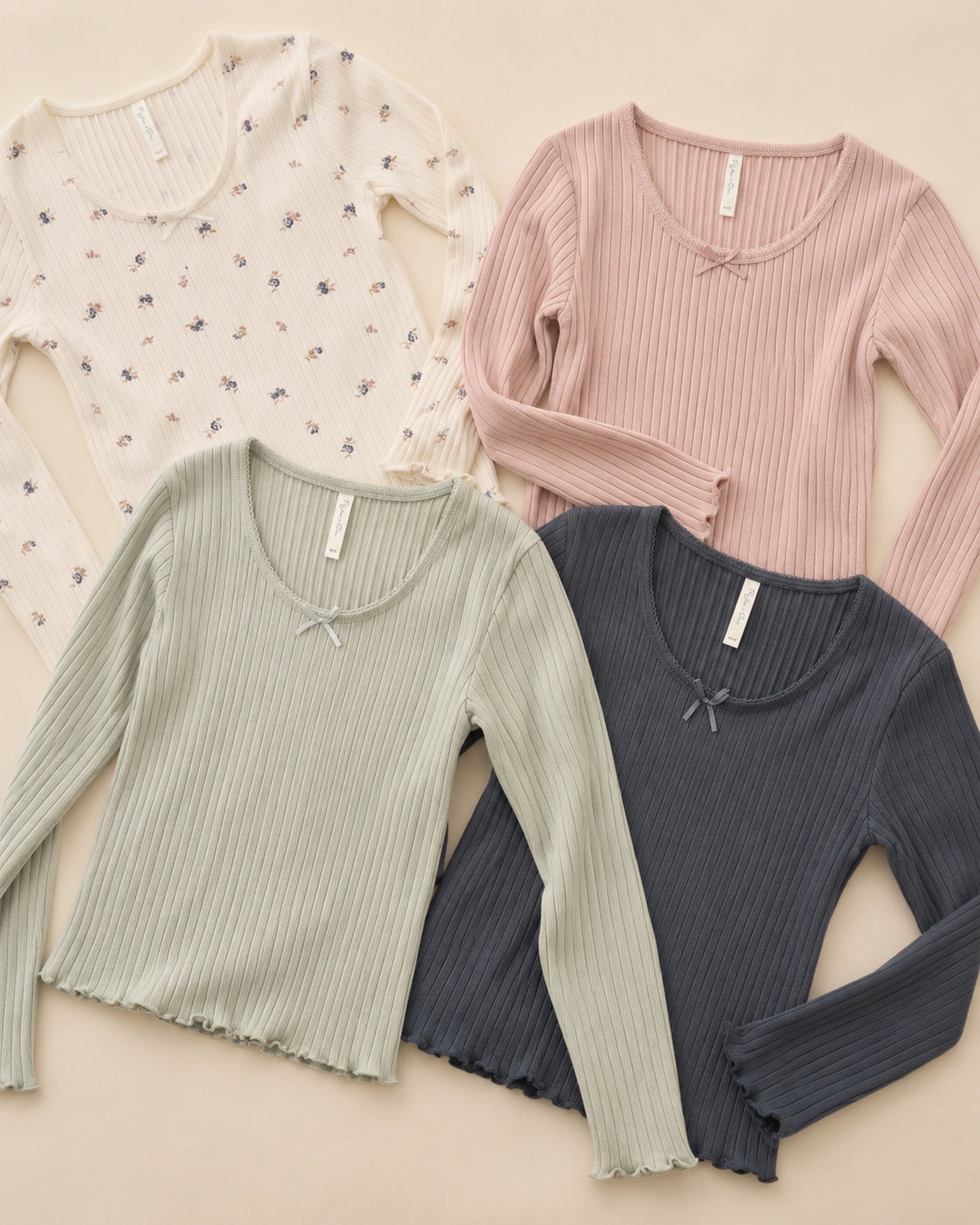 Ribbed Long Sleeve Sage - Rylee + Cru | Kids Clothes | Trendy Baby Clothes | Modern Infant Outfits |