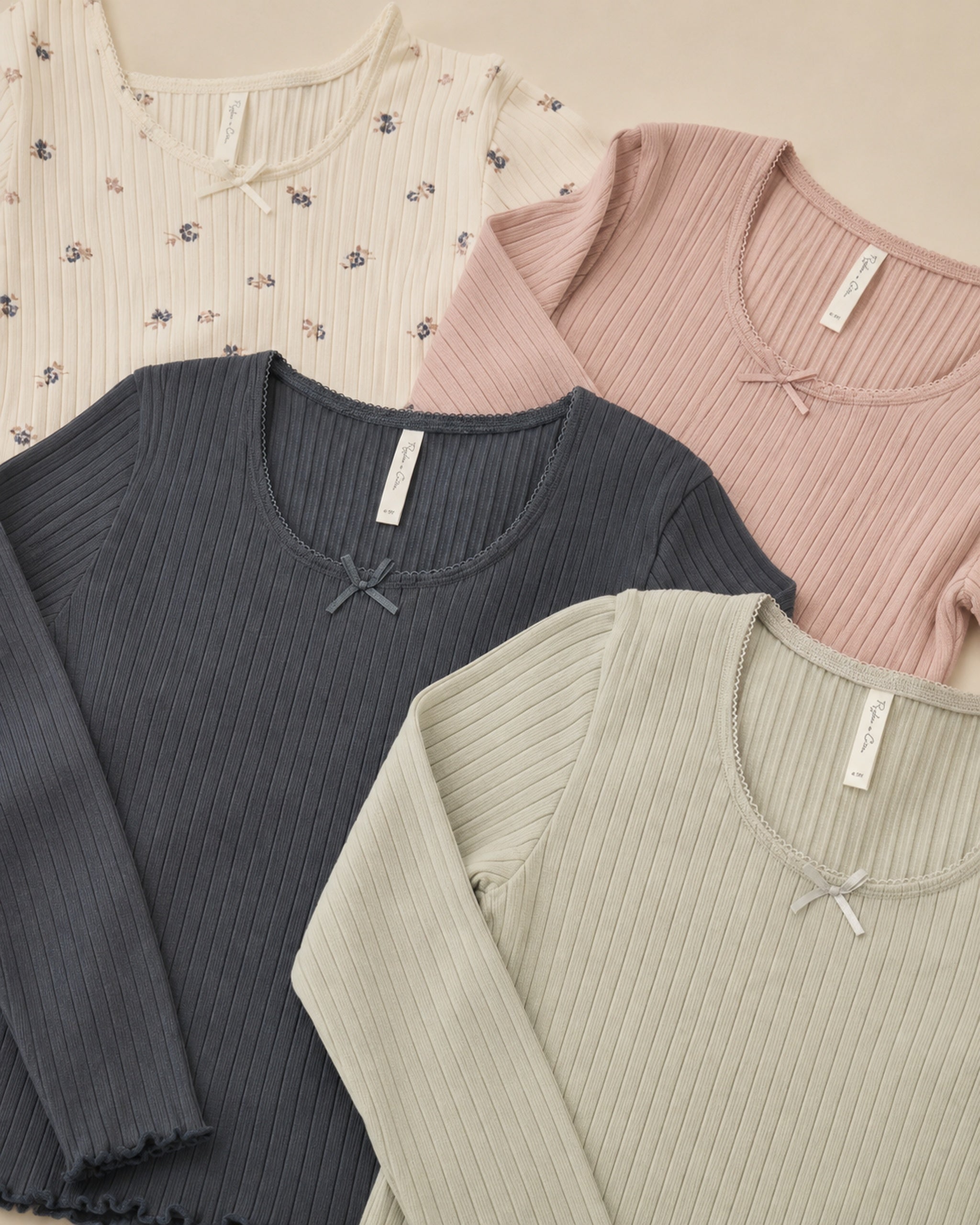 Ribbed Long Sleeve Sage - Rylee + Cru | Kids Clothes | Trendy Baby Clothes | Modern Infant Outfits |