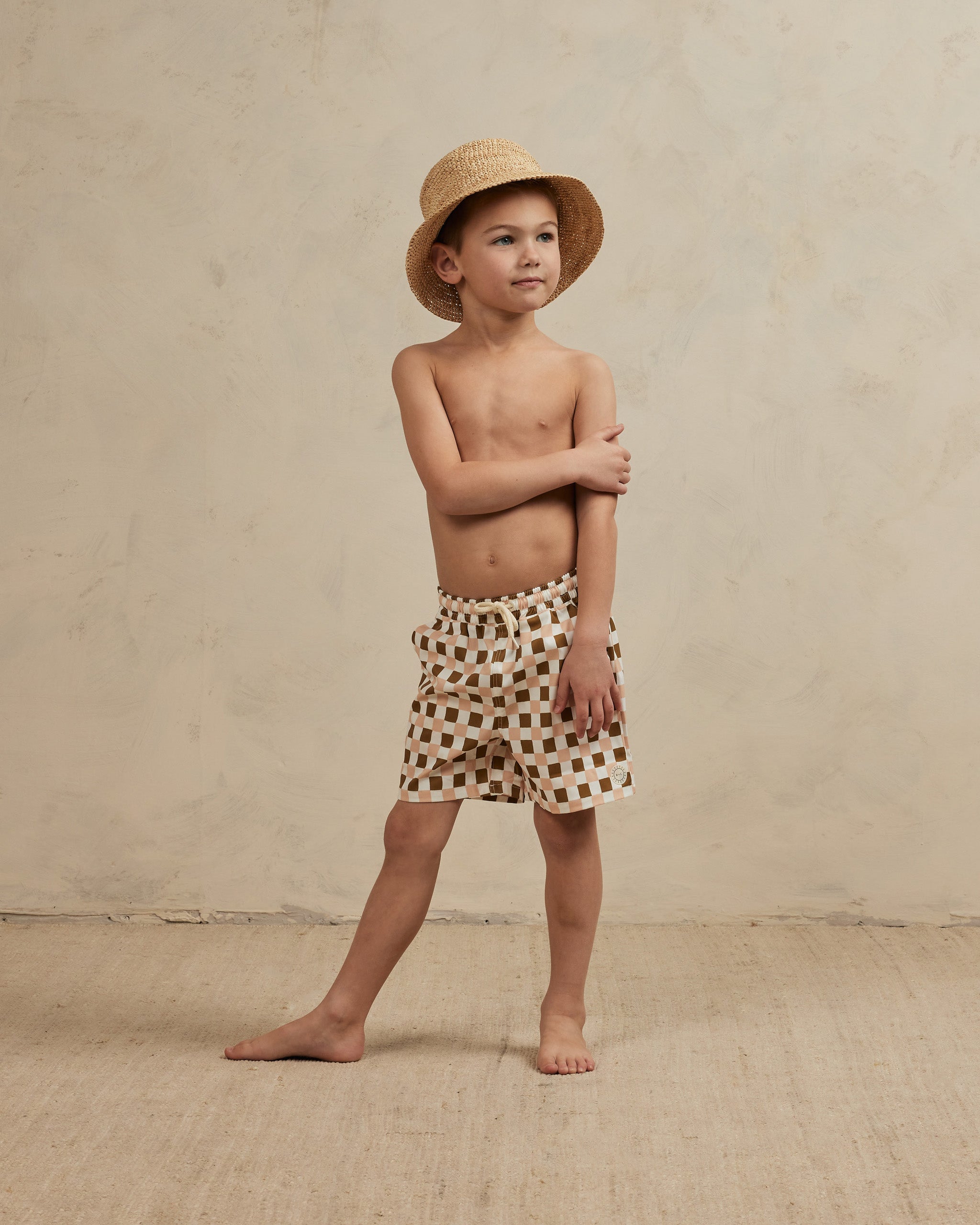 boys boardshort || retro check - Rylee + Cru | Kids Clothes | Trendy Baby Clothes | Modern Infant Outfits |
