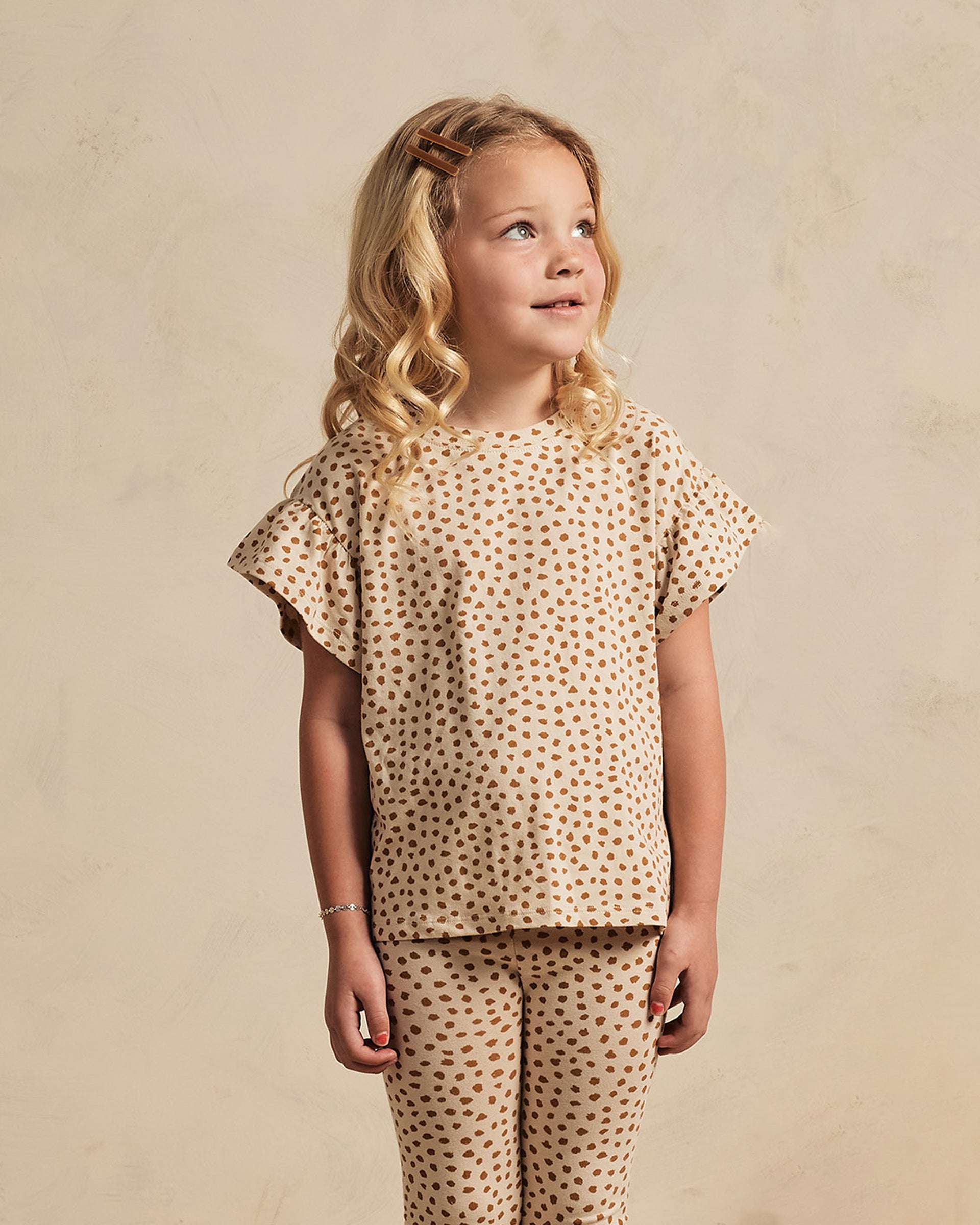 Rylee + Cru Pointelle Bow Lounge Set, Neutral Floral main image 1