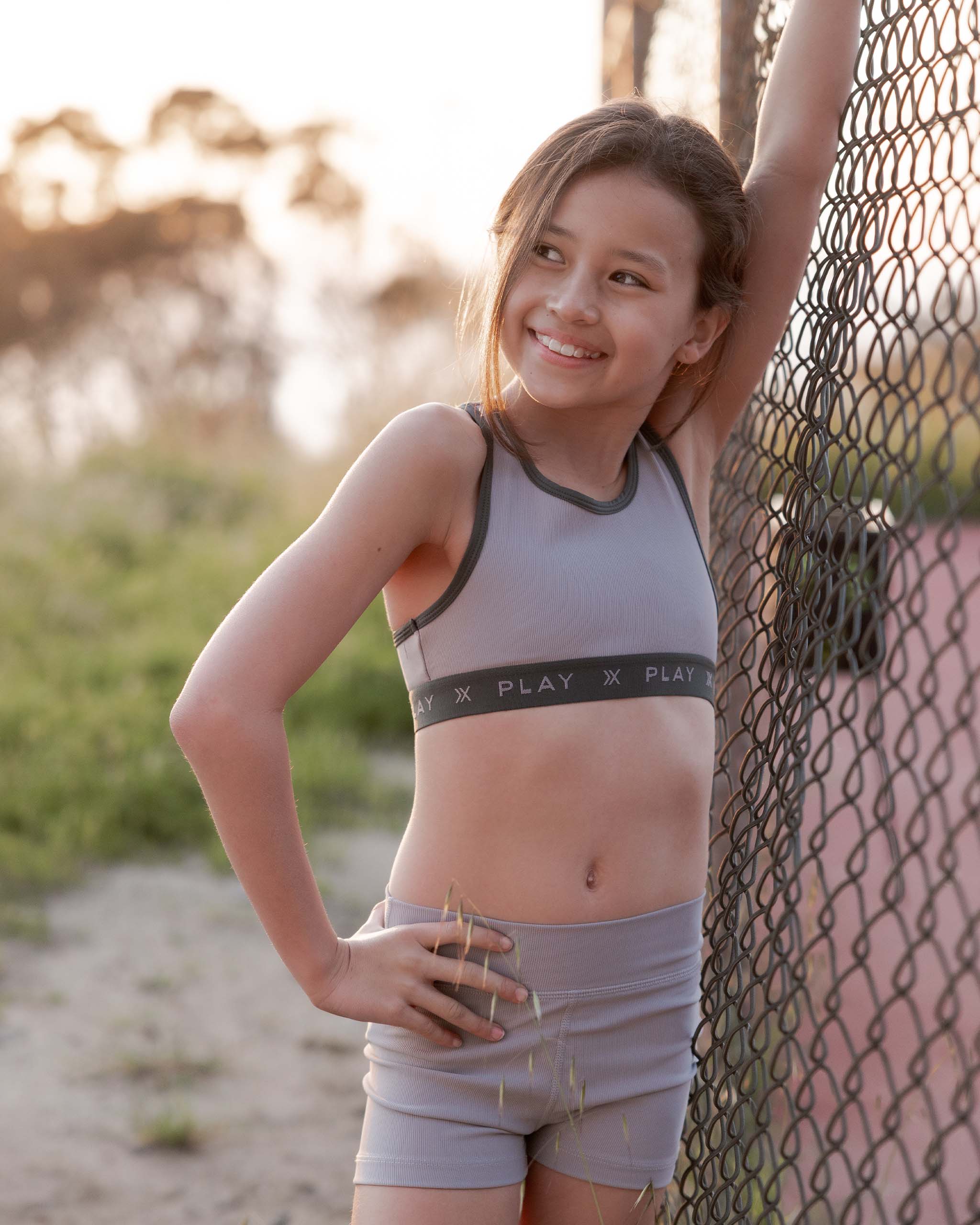 Play Sports Bra | Periwinkle Ribbed - Rylee + Cru | Kids Clothes | Trendy Baby Clothes | Modern Infant Outfits |