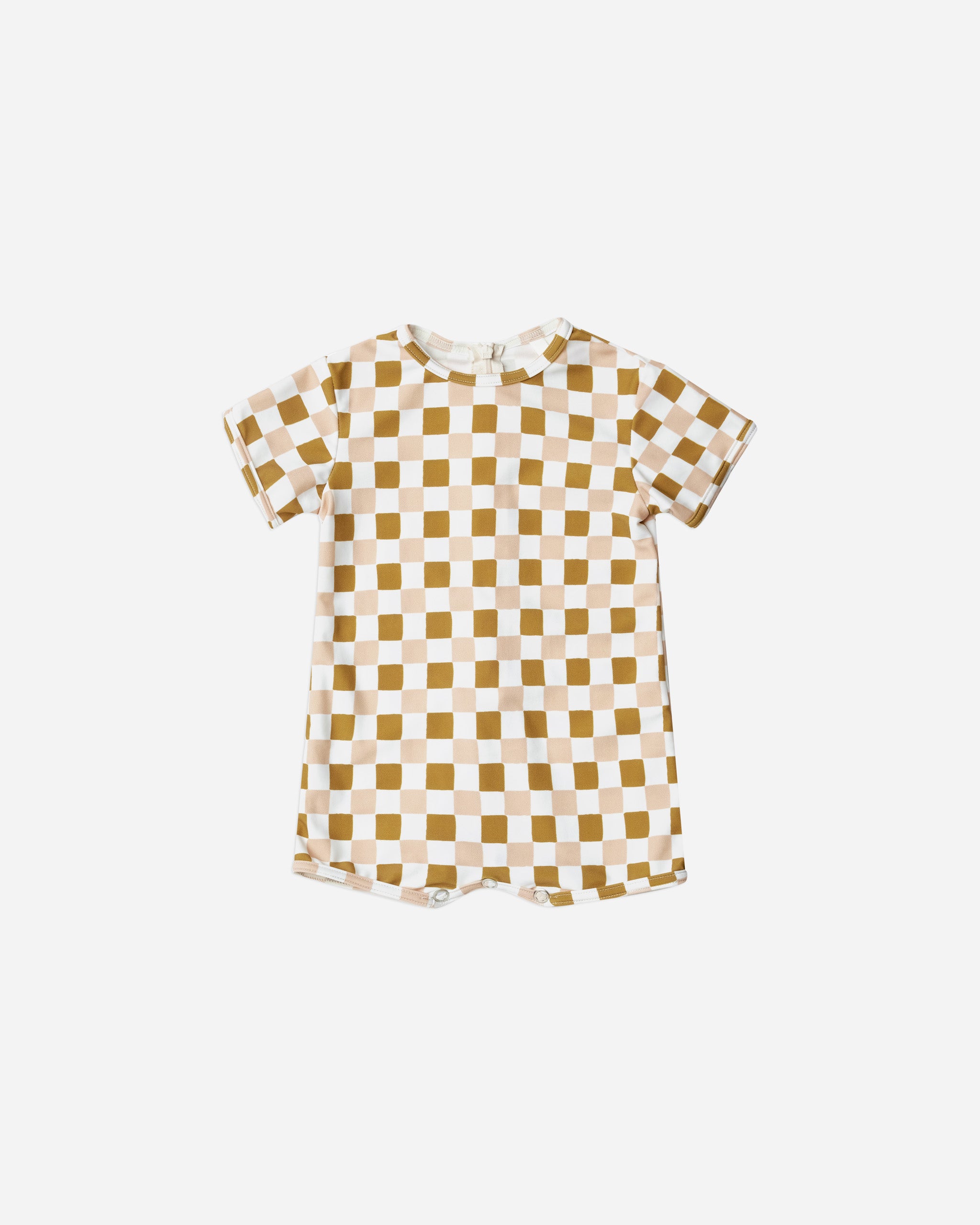 shorty one-piece || retro check - Rylee + Cru | Kids Clothes | Trendy Baby Clothes | Modern Infant Outfits |